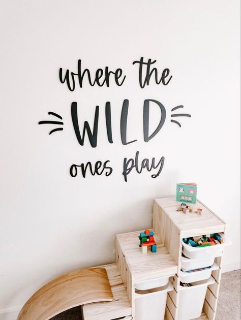 Where The Wild Ones Play, Wall Cut Out, Kids Room Sign, Playroom Signs, Boys Playroom, Playroom Wall Decor, Kids Room Wall Decor, Playroom Wall, Rec Room