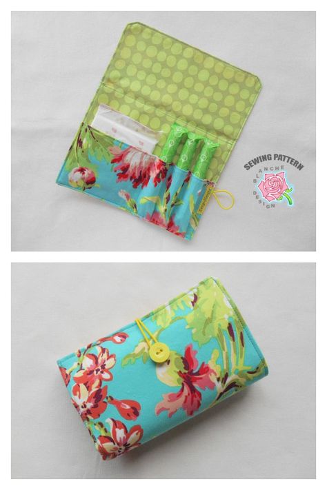 Pad & Tampon Holder Sewing Pattern Pad And Tampon Holder Diy, Period Bag Sewing Pattern, Tampon Pouch Pattern Free, Pad Bag Pattern, Tampon Holder For Purse, Sanitary Pad Holder Diy Free Pattern, Period Pouch Diy, Ladies Pad And Tampon Holder Free Sewing Pattern, Tampon Bag Diy