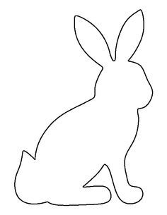 Sitting bunny pattern. Use the printable outline for crafts, creating stencils, scrapbooking, and more. Free PDF template to download and print at http://patternuniverse.com/download/sitting-bunny-pattern/ Rabbit Template Free Pattern, Easter Quilts, Printable Outline, Easter Bunny Template, Free Embroidery Patterns Machine, Bird Embroidery Pattern, Rose Embroidery Pattern, Rabbit Silhouette, Bunny Templates