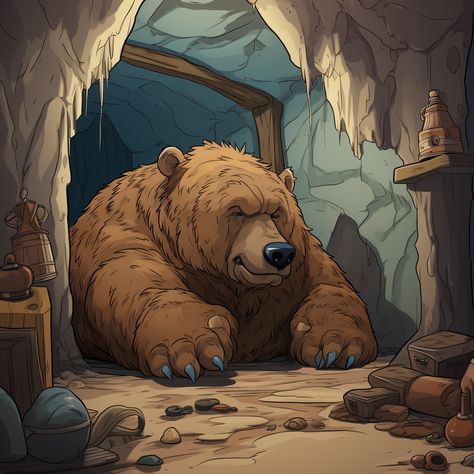 Bear Cave Illustration, Anthropomorphic Characters, Adventure Time Characters, Caracter Design, Bear Drawing, Save Animals, Grizzly Bear, Bear Art, Animal Illustration