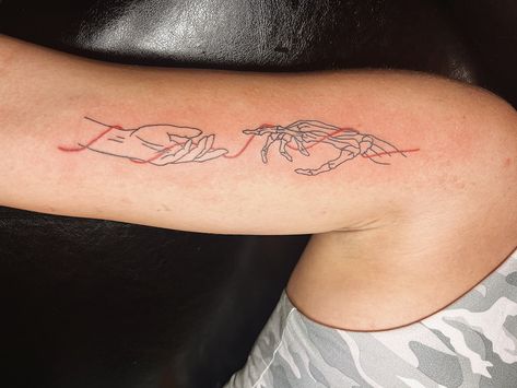 Love Is Poison Tattoo, Skeleton Hand And Human Hand Tattoo, Red Skeleton Tattoo, Hand And Skeleton Hand Tattoo, Dead Mans Hand Tattoo, Skeleton Hands Tattoo, Hand Tattoo Skeleton, Tattoo Skeleton Hand, Skeleton Tattoo Hand