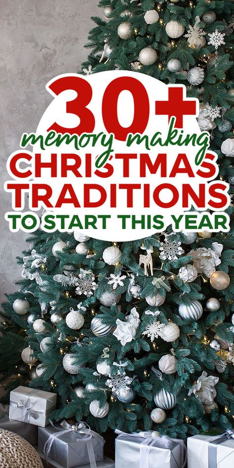 decorated christmas tree.  text reads, memory making christmas traditions to start with your kids Holiday Traditions For Kids, Christmas Traditions For Families, Unique Christmas Traditions, Traditions For Kids, Motherhood Struggles, Christmas Activities For Families, Mom Burnout, Holiday Traditions Family, Traditions To Start