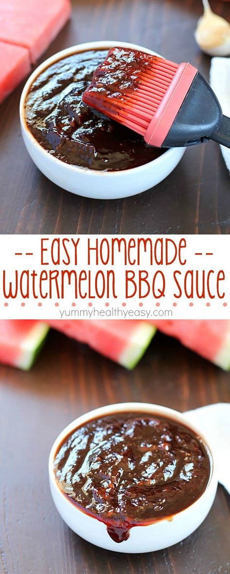 Watermelon Bbq, Homemade Bbq Sauce, Grilled Pizza, Bbq Sauce Recipe, Homemade Bbq, Bbq Sauce Homemade, Watermelon Recipes, Healthy Easy, Homemade Sauce