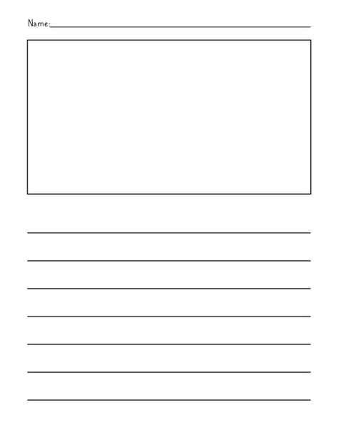 Free Printable Writing Paper with Drawing Box Write And Draw Template Free Printable, Writing Paper With Picture Box Free, Draw And Write Template, Lined Paper Template Free Printable, Free Lined Paper Printable, Lined Writing Papers Free Printable, Lined Paper Printable Free, Paper Template Free, Free Paper Printables