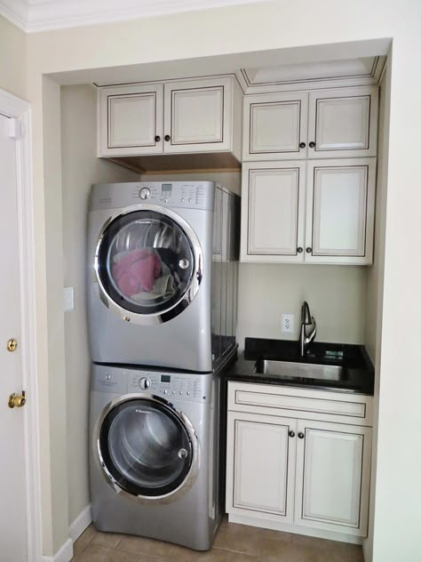 Receive wonderful suggestions on "laundry room stackable washer and dryer". They are actually offered for you on our internet site. #laundryroomstackablewasheranddryer Laundry Room Stackable, Washer Dryer Laundry Room, Laundry Room Decorating, Stacked Laundry Room, Laundry Room Storage Shelves, Small Laundry Room Organization, Room Storage Diy, Stackable Washer And Dryer, Laundry Room Sink