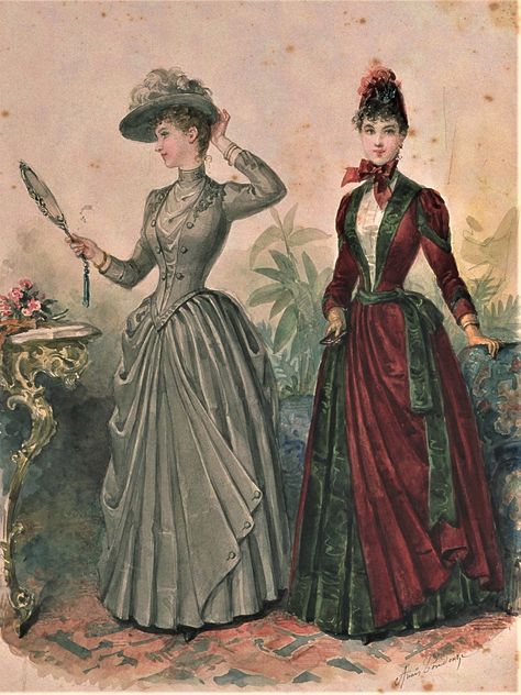 French Fashion 1800s, 1800 Century Fashion, Victorian Historical Fashion, 1880s Womens Fashion, 1800 Womens Fashion, 19th Century Womens Fashion, 19 Th Century Fashion, 1800s French Fashion, 1880 Fashion Women