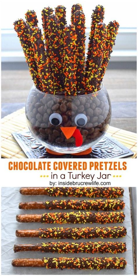 Thanksgiving Turkey Thanksgiving Snacks, Decorações Com Comidas, Covered Pretzels, Thanksgiving Treats, Chocolate Covered Pretzels, Thanksgiving Feast, Thanksgiving Fun, Thanksgiving Desserts, Fall Treats