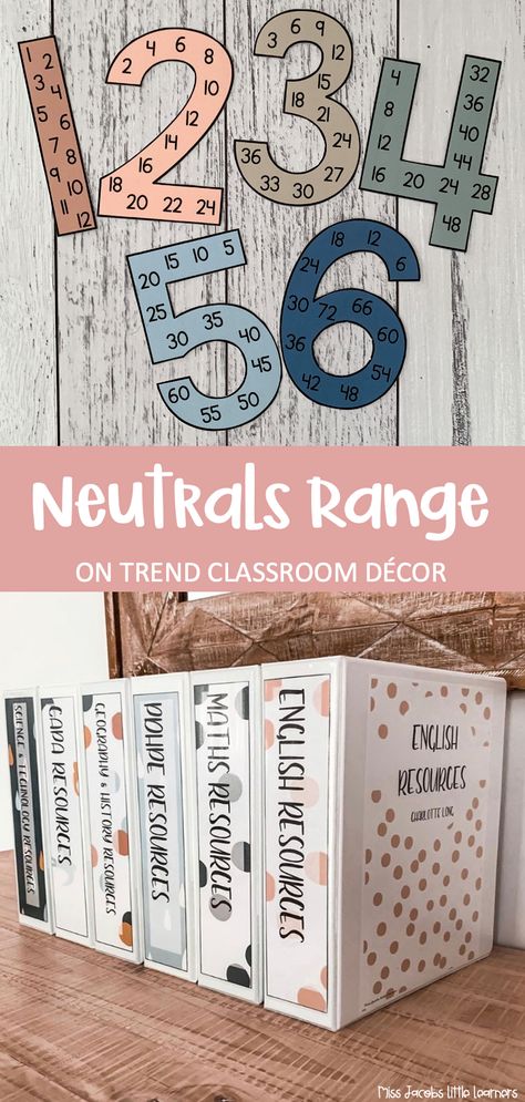 Classroom Theme Neutral, Grade 3 Classroom Themes, Things To Have In Your Classroom, Teaching 3rd Grade Classroom, Primary Classroom Decoration Ideas, Neutral Classroom Display, Neutral Color Classroom, Year 4 Classroom Ideas, Teacher Teaching In Classroom