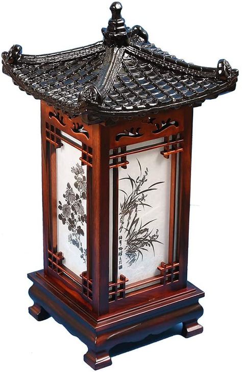 Chinese Lamps, Traditional Korean House, Chinese Lamp, Wooden Lamps Design, Japanese Lamp, Asian Lamps, Japanese Lamps, Wood Table Lamp, Art Chinois