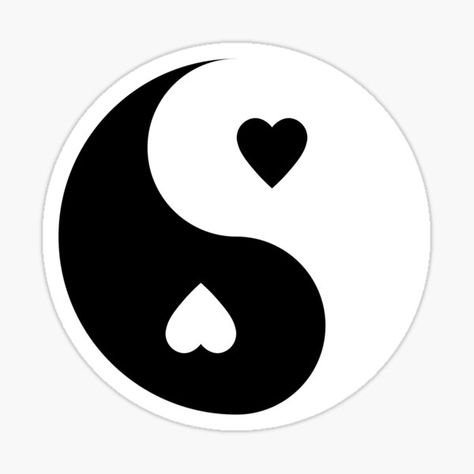 "yin yang heart symbol" Sticker for Sale by SvetlanaArt | Redbubble Yin Yang Logo Design, Heart Ying Yang, Yin Yang Aesthetic, Yin Yang Logo, Yin Yang Heart, Place Logo, Background Photos, Heart Symbol, Symbol Design