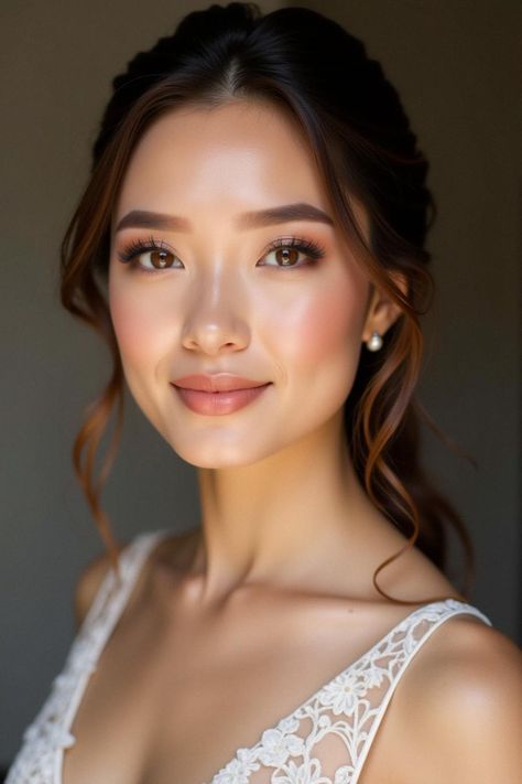 bridesmaid makeup brown eyes Simple Bridesmaid Makeup Asian, Bridesmaid Makeup Natural Asian, Bridal Makeup Asian Eyes, Bride Make Up Asian, Bridal Makeup For Asian Women, Korean Wedding Makeup The Bride, Asian Bridal Makeup Natural, Maid Of Honor Makeup Ideas Brown Eyes, Bridesmaid Makeup Brown