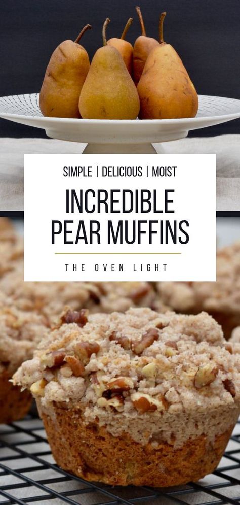 Gingerbread Pear Muffins, Can You Freeze Fresh Pears, Pear Cinnamon Muffins, Recipes For Pears Desserts, Pear Muffins Recipes Easy, Leftover Pears, Apple Pear Muffins, Overripe Pear Recipes, Fresh Pears What To Do With