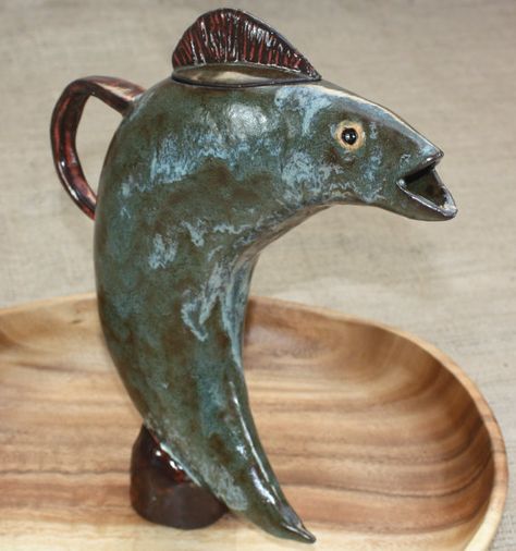 Jumping Fish, Cute Teapot, Stoneware Teapot, Novelty Teapots, Ceramic Fish, Ceramic Teapots, Chocolate Pots, Like Animals, Kitchen Dishes