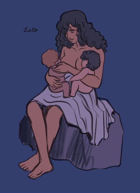 Medusa's Peach Motherhood Sketch, Leto Goddess, Goddess Of Motherhood, Artemis And Apollo, Artemis Art, Greek Plays, Artemis Goddess, Apollo And Artemis, Medusa Art