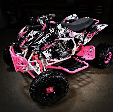 Amazing Pink Four Wheeler, Motocross Girls, Pink Motorcycle, Quad Bikes, Dirt Bike Gear, Big Girl Toys, Cool Dirt Bikes, Motorcross Bike, Atv Riding