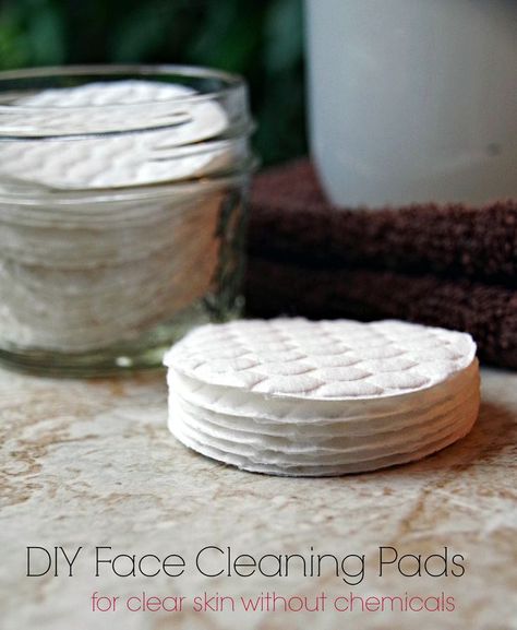 DIY Face Cleaning Pads for Clear Skin Without Harsh Chemicals Diy Face Cleanser, Cleansing Pads, Diy Facial, Face Acne, Acne Remedies, Homemade Face, Oily Skin Care, Skin Remedies, Clean Face