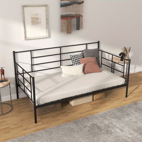 Faster shipping. Better service Black Daybed, Sofa Bed Frame, Metal Daybed, Full Size Bed Frame, 2024 Color, Daybed Sofa, Mattress Frame, Bed Slats, Bedroom Furniture Beds