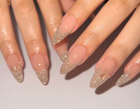 Grad Nails, Rave Nails, Quince Nails, Glitter Tips, Color Melon, Dream Reality, Prom 2023, Elegant Nail Art, 2024 Ideas