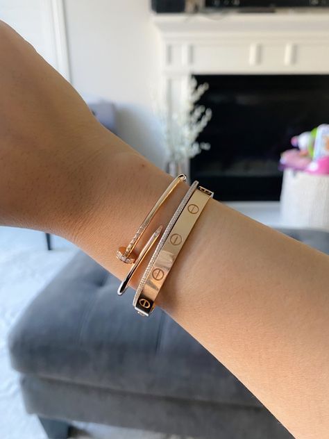 Cartier in Action | PurseForum Cartier Astetic, Cartier Love Bracelet Stack, Bangles Cartier, Cartier Bracelet Stack, Cartier Love Bangle, Cartier Bangle, Ring For Boyfriend, Van Cleef And Arpels Jewelry, Fancy Jewellery Designs