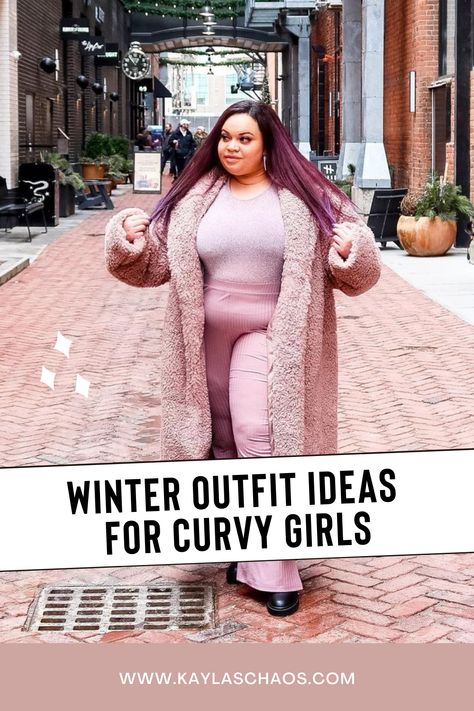 Winter Festival Outfit Plus Size, Plus Size Colorado Outfit, Plus Size Snow Outfit, Plus Size Baddie Outfits Winter, Winter Bday Outfit Women, Winter Outfit Black Women, Cold Weather Outfits Baddie, Plus Size Winter Outfits Cold Weather, Winter Brunch Outfits