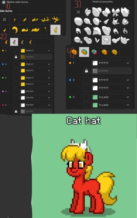 Ponytown Hat Ideas, Pony Town Hat Ideas, Pony Town Ears Ideas, Pony Town Hair Ideas Male, Ponytown Ideas, Pony Games, Pony Creator, Town Ideas, Jester Hat