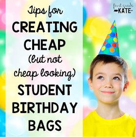 First Grade Kate: Birthday Bags - 20 gifts for $20! Student Birthday Gifts, Birthday Certificate, Birthday Bags, Phonics Centers, Student Birthdays, First Year Teaching, Birthday Bag, Birthday Items, Birthday Gift Bags