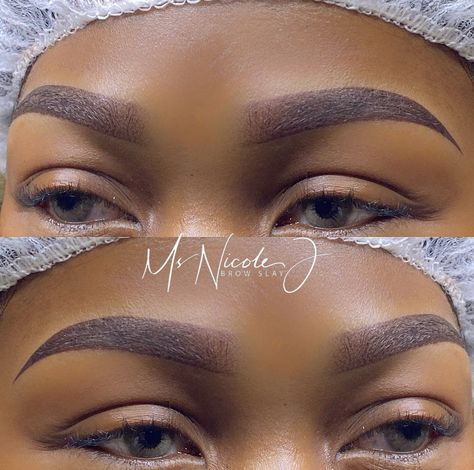 Ombre Brows Black Women, Tinted Eyebrows Black Women, Eyebrows Black Women, Tinted Eyebrows, Eyelashes Styles, Eyebrows Shaping, Ombre Brows, Ombre Eyebrows, Eyebrow Shapes