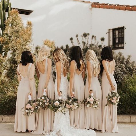 Best Wedding Bridesmaid Dresses, Complimentary Bridesmaid Dresses, Wedding Photo Ideas 5 Bridesmaids, Bridesmaid Dresses May, Bridesmaid Dress Beige, Bride And 4 Bridesmaid Pictures, Wedding Bridesmaid Dresses Beige, Beige Bridesmaid And Groomsmen, Bride Pictures With Bridesmaids