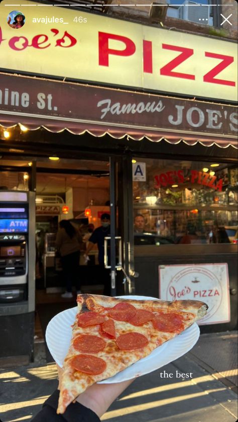 Joe’s Pizza Nyc, New York Aesthetic Food, Food In Nyc Aesthetic, New York Street Food, Nyc Pizza, New York City Food, New York Pizza, New York City Vacation, Nyc Baby