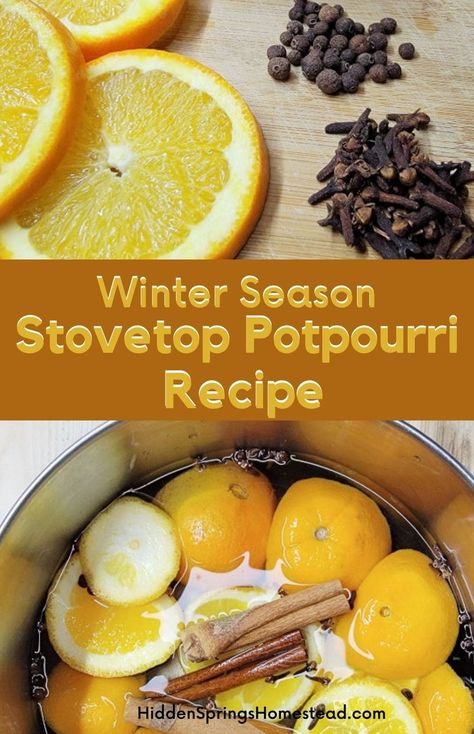 Transform your home with the fresh scent of winter or the Christmas holiday season with this stovetop potpourri recipe simmering in a pot on the stove. Orange slices, cloves, cinnamon and other winter spices simmering together to enjoy how amazing your house will smell. Winter Potpourri, Stove Potpourri, Cloves Recipes, Potpourri Recipe, Holiday Smells, Simmer Pot Recipes, Stove Top Potpourri, Simmering Potpourri, Potpourri Recipes