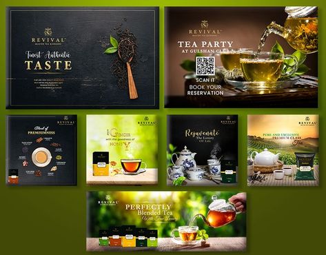 Revival Tea Pitch Work - social media post design, #banner #pitchwork #postdesign #webbanner #ads #advertising Tea Social Media, Small Bedroom Style, Post Ad, Instagram Template Design, Social Media Post Design, Tea Design, Tea Brands, Social Media Advertising, Social Media Branding