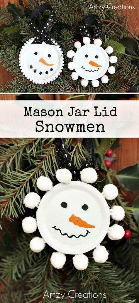 Ball Lids Crafts, Mason Jar Lid Turkey, Canning Lid Ornaments Diy, Mason Jar Lid Crafts Diy, Canning Lid Crafts, Can Lid Ornaments, Plastic Jar Crafts, Mason Jar Lid Ornaments, Jar Lid Ornaments