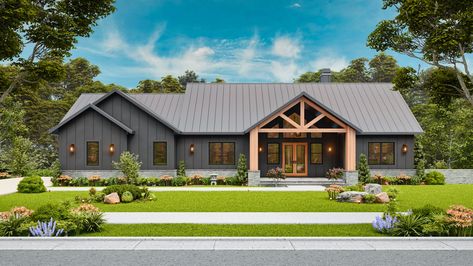 Farmhouse – garrellassociates Craftsman Lake House, Mountain Craftsman House Plans, Mountain Craftsman, Farmhouse Floor Plans, Barn Style House Plans, Modern Farmhouse Home, Lake House Plans, Craftsman House Plan, Farmhouse Plan