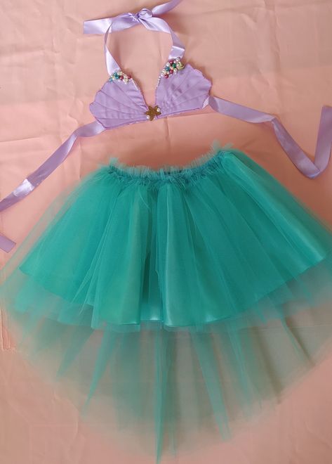 Vintage Outfits Skirts, Ariel Color, Cute Vintage Outfits, Bra Art, Outfits Skirts, Baby Alive Doll Clothes, Mermaid Diy, Mermaid Outfit, Baby Skirt