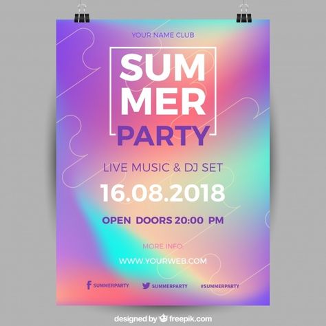 Hologram Poster Design, Event Poster Layout, Summer Party Poster, Event Social Media, Amazon 2023, Event Agenda, Holographic Design, Infographic Layout, Facebook Cover Design