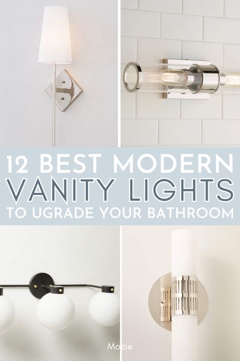 We’re currently in the process of helping a client remodel their bathroom, so we’ve been looking at an excessive amount of vanity lights and sconces— we aren’t mad one bit about it! Sourcing items is one of our favorite things about the process. There’s just something so special about choosing the perfect light for a bathroom. We always ask them these three things, so that we can choose the perfect light for them... Bathroom Wall Sconces Single Vanity, Mirror Small Bathroom, Small Bathroom Lighting Ideas, Small Bathroom Lighting Over Mirror, Modern Bathroom Lighting Ideas, Bathroom Light Fixtures Modern, Above Mirror Bathroom Lighting, Modern Vanity Lights, Bathroom Lights Over Mirror