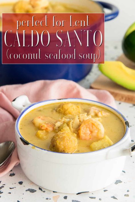 Coconut Seafood Soup, Puerto Rican Soup, Brine Turkey, Soup Seafood, Coconut Broth, Cooking Bananas, Salted Fish, Lenten Recipes, Soup Starter