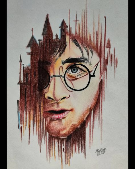 449 Likes, 94 Comments - Artist Aviral (@avi_s__art) on Instagram: “So finally I made colored artworks It's my first realistic colorful Sketch . . . Used @staedtler…” Hp Drawings, Harry Potter Portraits, Harry Potter Sketch, Paintings Nature, Harry Potter Colors, Harry Potter Art Drawings, Harry Potter Painting, Boho Art Drawings, Sketches Pencil