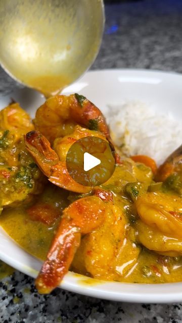 Curry Shrimp Jamaican, Shrimp Curry Recipe, Curried Shrimp, Shrimp Coconut Milk, Seafood Ideas, Jamaican Curry Powder, Coconut Curry Shrimp, Cheap Snack, Tiger Shrimp