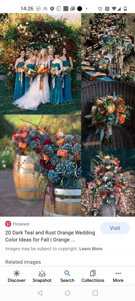 Teal Yellow Wedding, Teal Wedding Colors Schemes, Teal Orange Weddings, Teal Fall Wedding, Dark Teal Wedding, Dark Teal Weddings, Mustard Yellow Wedding, Dusty Rose Wedding Colors, Montana Summer