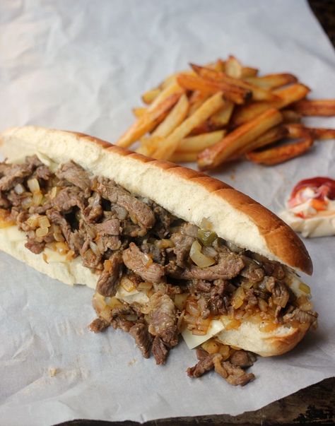 Philly Cheesesteak- Baker Bettie Best Philly Cheesesteak, Baker Bettie, Cheesesteak Sandwich, Philly Cheese Steak Sandwich, Philly Cheesesteaks, Steak Sandwiches, Cheesesteak Recipe, Cheese Steak Sandwich, Easy Steak