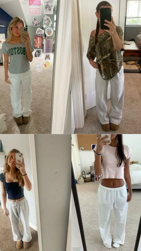 White Sweatpants, Lululemon Outfits, Casual Preppy Outfits, Outfit Inspo Casual, Trendy Outfits For Teens, Cute Lazy Day Outfits, Casual School Outfits, Cute Outfits For School, Cute Preppy Outfits