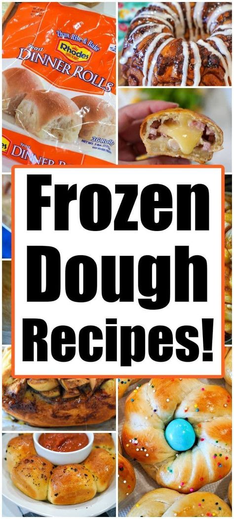 These frozen dough recipes are great for any occasion. These recipes range from desserts to breakfasts to sides to dinners and more! These recipes will save you lots of time because you'll be using pre-made dough. Find dishes made with dough like homemade hot pockets, pizza bread, easy cinnamon rolls, delicious monkey bread, and more! Try these easy recipes today! Frozen Rolls Recipes, Rhodes Bread Dough Recipes, Frozen Dough Recipes, Frozen Bread Dough Recipes, Rhodes Rolls Recipes, Rhodes Bread Dough, Yeast Dinner Rolls, Rhodes Recipes, Monkey Bread Recipe Easy