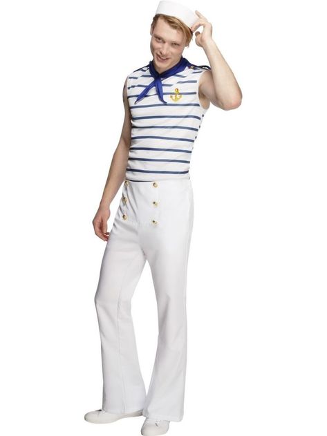 Mens Sailor Costume, Sailor Fancy Dress, French Sailor, Full Body Jumpsuit, Men's Costumes, Sailor Captain, Captain Costume, Pilot Costume, Navy Costume