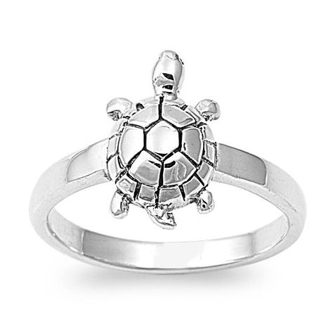 Sterling Silver Turtle Ring 14mm  Size 5 *** Click on the image for additional details. Silver Earrings Aesthetic, Silver Turtle Ring, Tiffany Bracelet Silver, Apple Jewelry, Turtle Ring, Blue Apple, Turtle Jewelry, Sparkling Rings, A Turtle