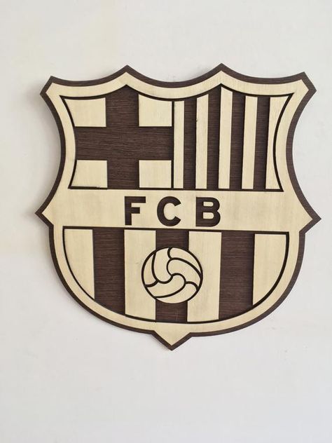 Messi Pics, Logo Barcelona, Wooden Football, Barcelona Wallpapers, Hang Decor, Wood Logo, Football Wall, Wooden Map, Barcelona Fc