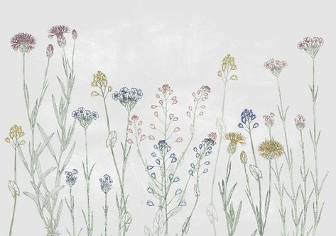 Wildflower Mural, Flower Mural, Indoor Flowers, Rustic Flowers, Mural Floral, Wallpaper Direct, Nature Inspired Design, Flower Stands, Canvas Paper