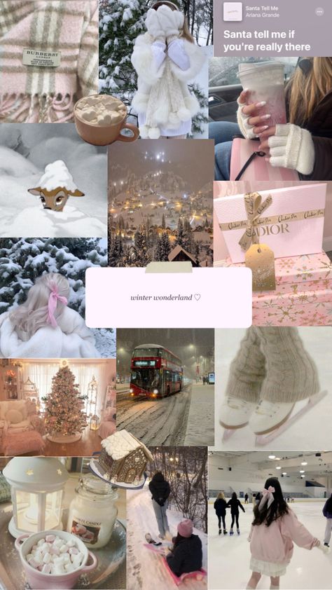 pink christmas 🎀🎄🧸❄️🐇 #wallpaper #christmas #inspo #pink #aesthetic #coquette #cleangirl #dollete #pinkchristmas Winter Snow Aesthetic, Pink Christmas Wallpaper, Pink Aesthetic Coquette, Moodboard Wallpaper, Snow Aesthetic, Wallpaper Collage, Aesthetic Coquette, Christmas Inspo, Christmas Wallpaper