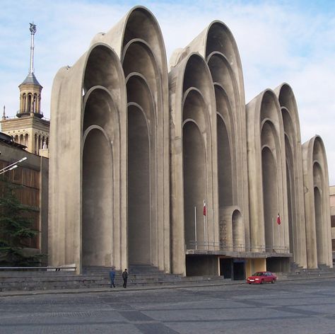 Andropov's Ears, Tbilisi - a photo on Flickriver Brutalism Architecture, Brutalist Buildings, Concrete Architecture, Brutalist Design, Construction Workers, Tbilisi Georgia, Brutalist Architecture, Amazing Buildings, Unique Architecture