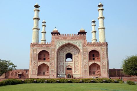 New Treasure Found: Akbar’s Tomb, Agra!  This mausoleum is situated on the outskirts of the Agra City. It houses the mortal remains of the Mughal Emperor Akbar, who, during his lifetime itself had completed the tomb during the early 17th century.  #IncredibleIndia #India #travel #tour #AkbarsTomb #Agra #yolo #usa #UCLA Tombstone Designs, Amazing India, Mughal Architecture, Mughal Empire, History Of India, Islamic Culture, Historical Monuments, Incredible India, Agra